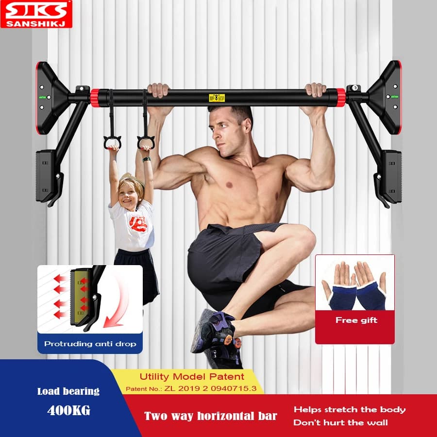 Barre de traction murale horizontale - Support renforcé pour exercices à domicile - Fitness maison