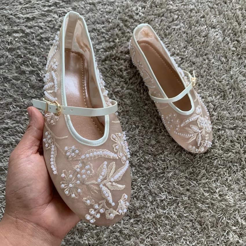 Ballerines femme pêche élégantes - Flats confortables avec broderie pour pêche loisir