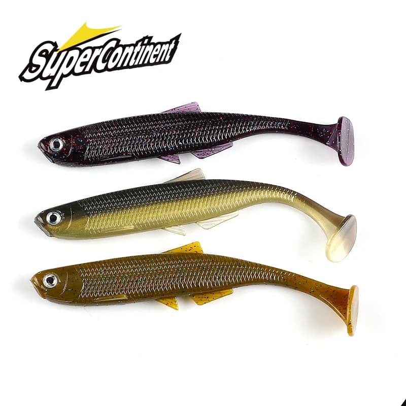 Leurres souples ShadTeez T-tail 5cm/7.5cm/12cm - Leurres 3D yeux pour sandre brochet prédateurs