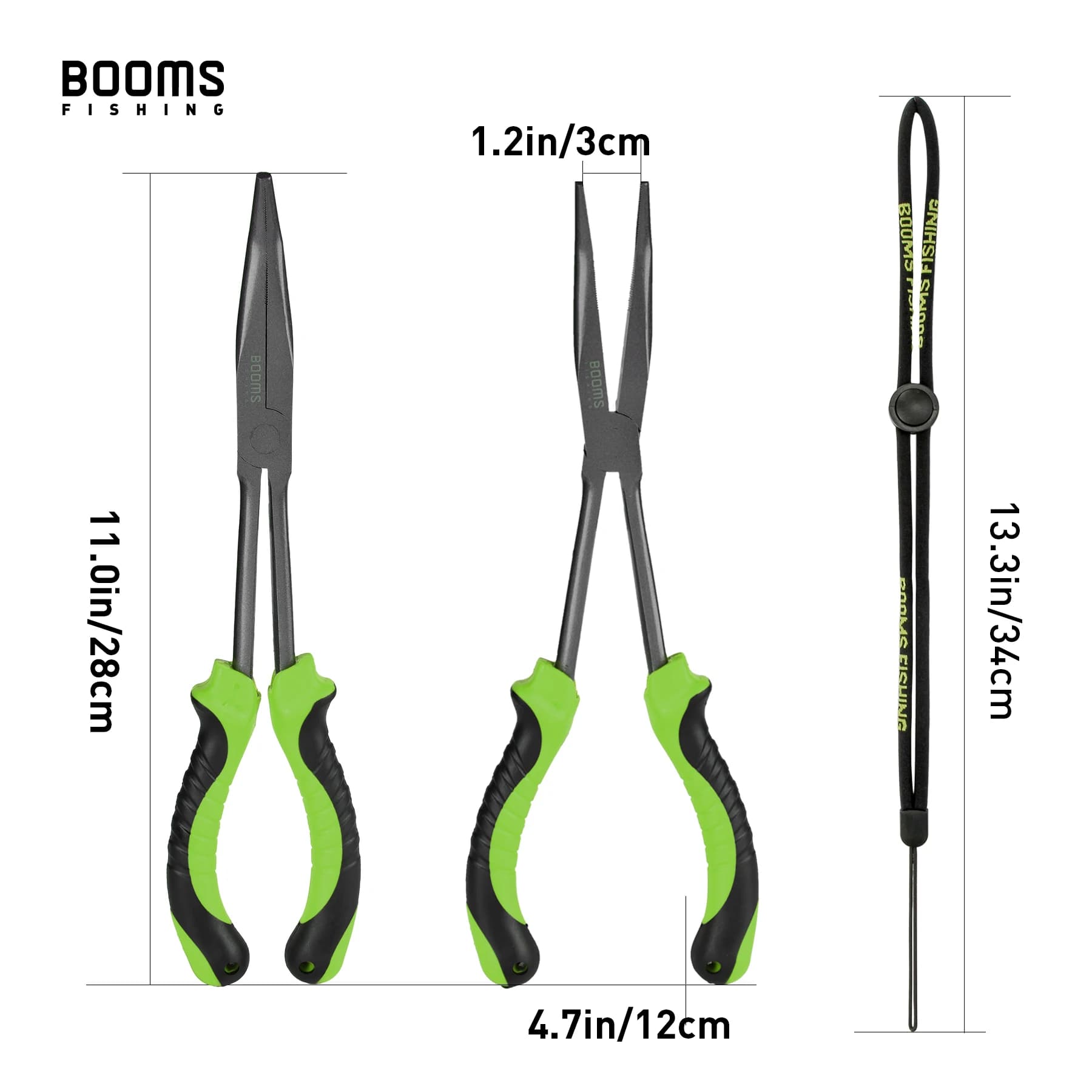 Pince pêche Booms F05 28cm extracteur hameçon avec lanière anti-perte - outil acier carbone eau salée