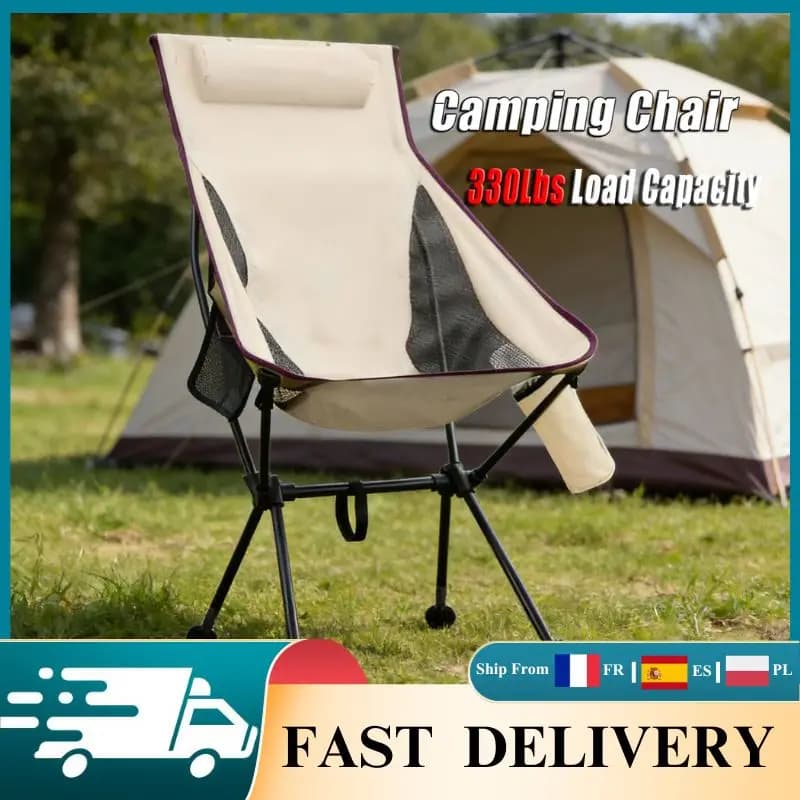 Chaise pêche pliante 150kg capacité légère portable sac transport plage voyage tourisme pêche