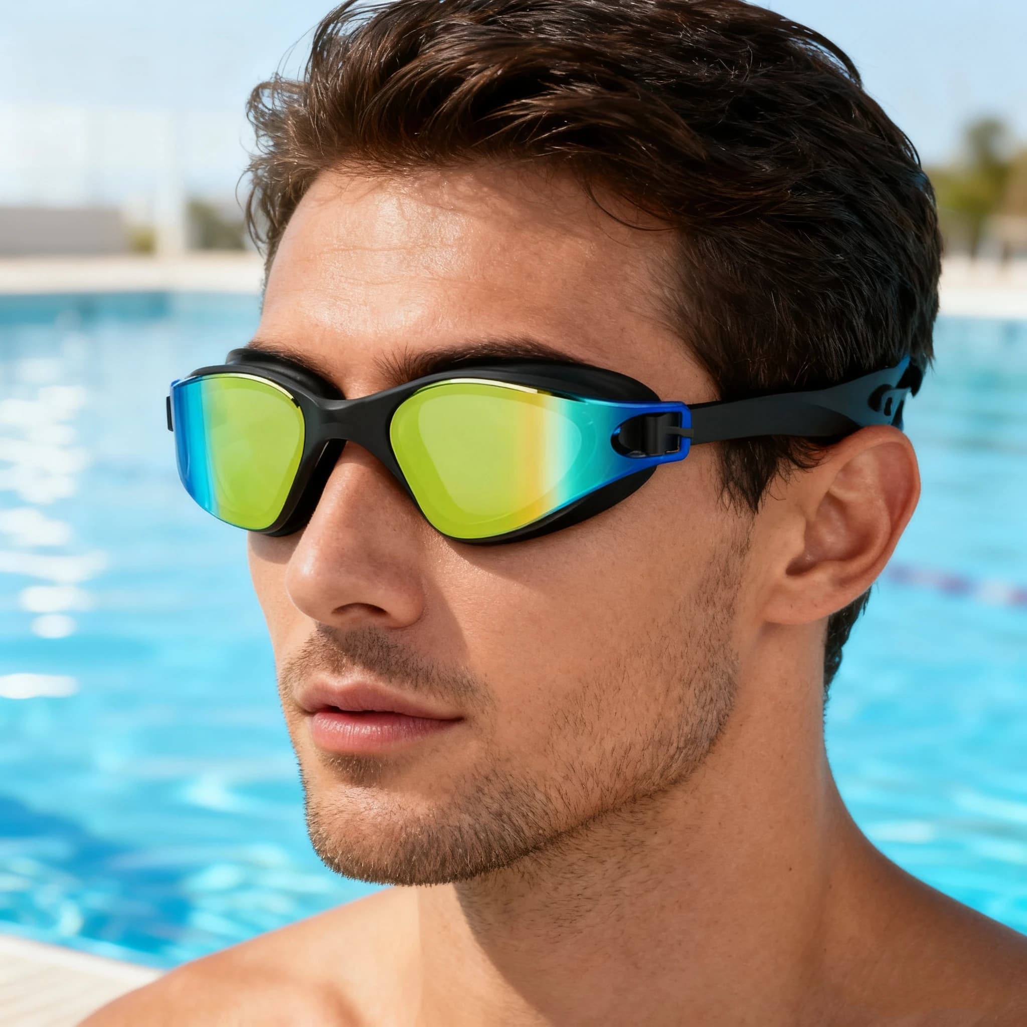 Lunettes de natation adultes complètes avec bonnet, pince-nez et bouchons d'oreilles