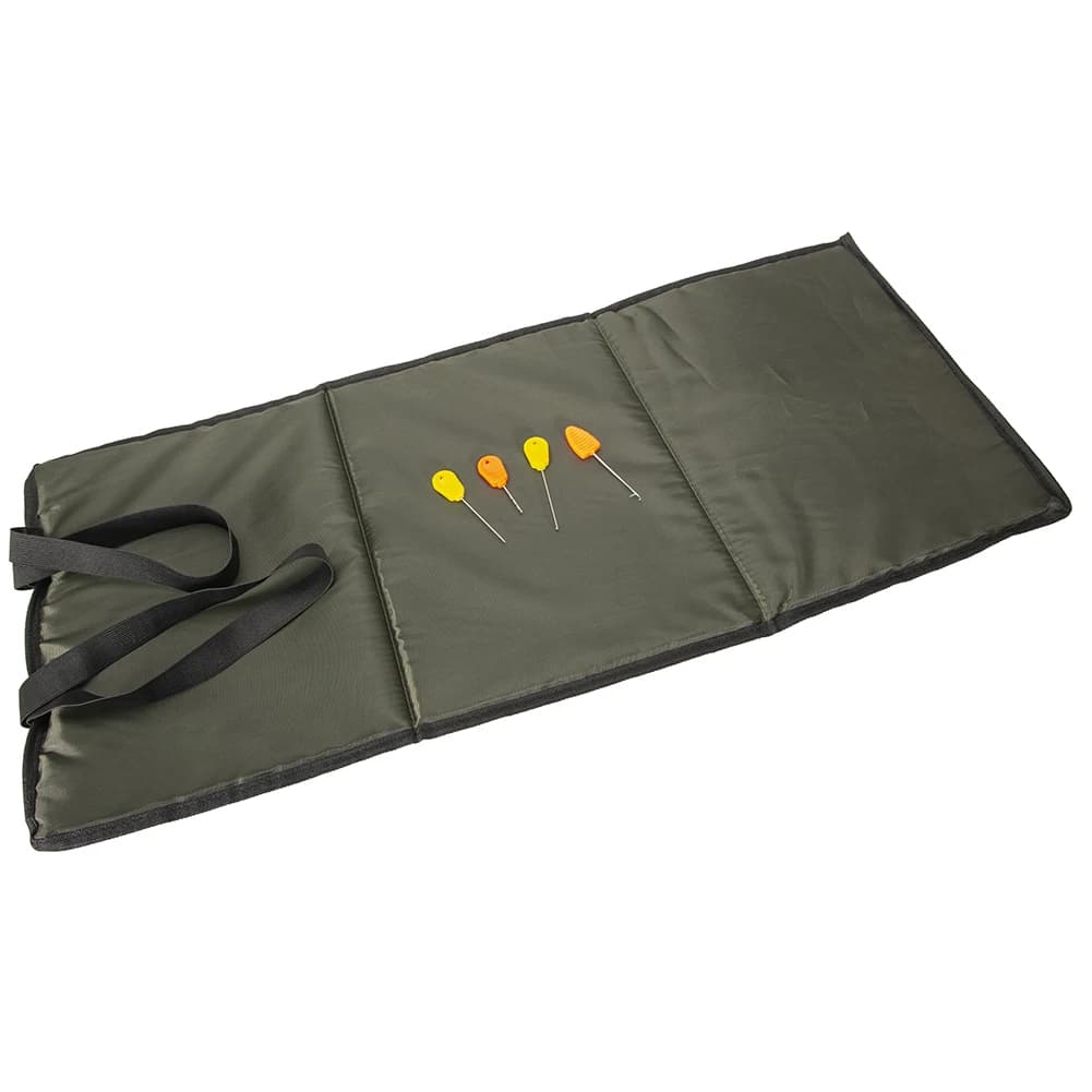 Tapis pêche 3 couches jaune polyvalent - Protection carpe éponge respirante aiguille appât