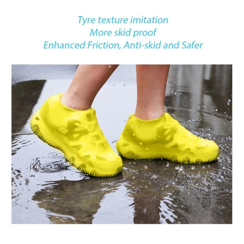 Chaussures de pluie étanches antidérapantes pour pêche - Bottes silicone réutilisables unisexes