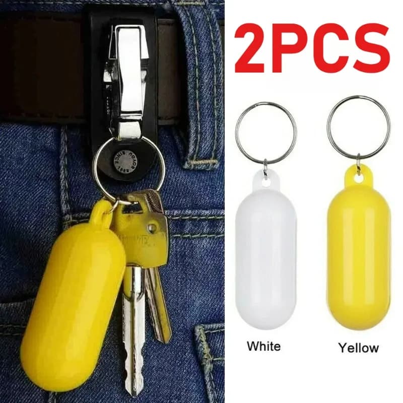 Flotteurs porte-clés jaunes pour kayak 2 pièces - Accessoires anti-perdition pour surf, bateau et paddle