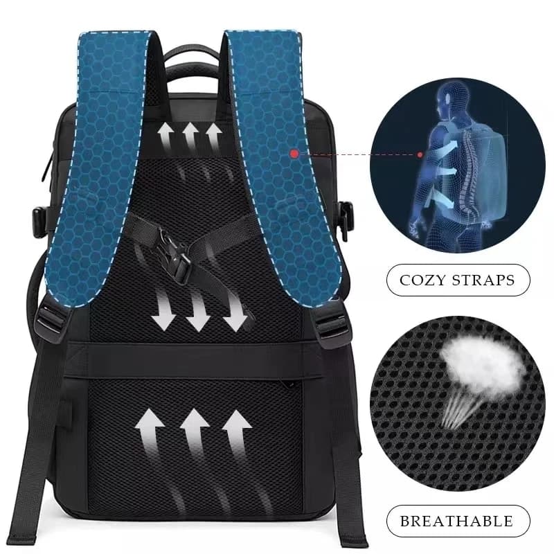 Sac à dos homme extensible étanche 17.3 pouces - Grand sac randonnée voyage capacité ordinateur portable
