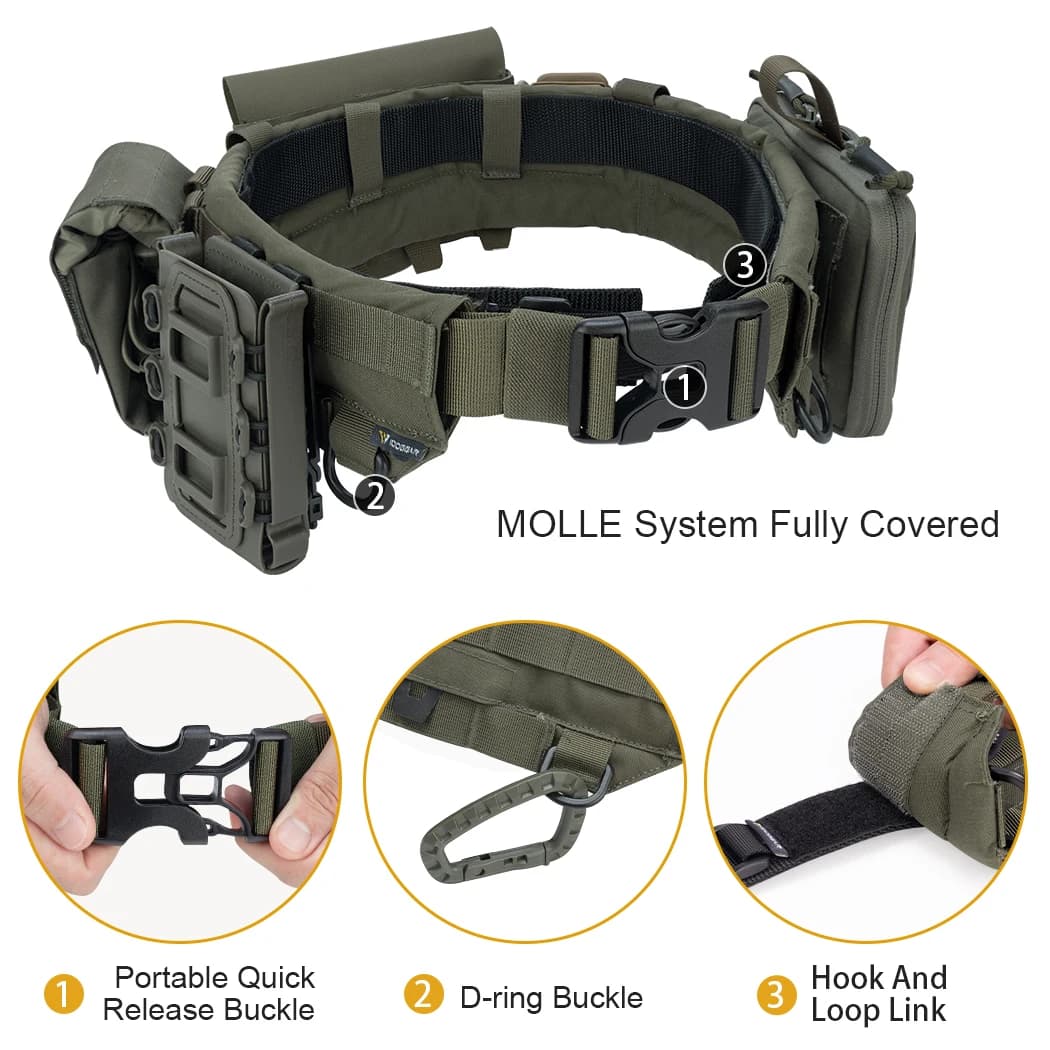 Ceinture tactique modulaire IDOGEAR set intérieur/extérieur - Équipement pêche combat réglable 3424