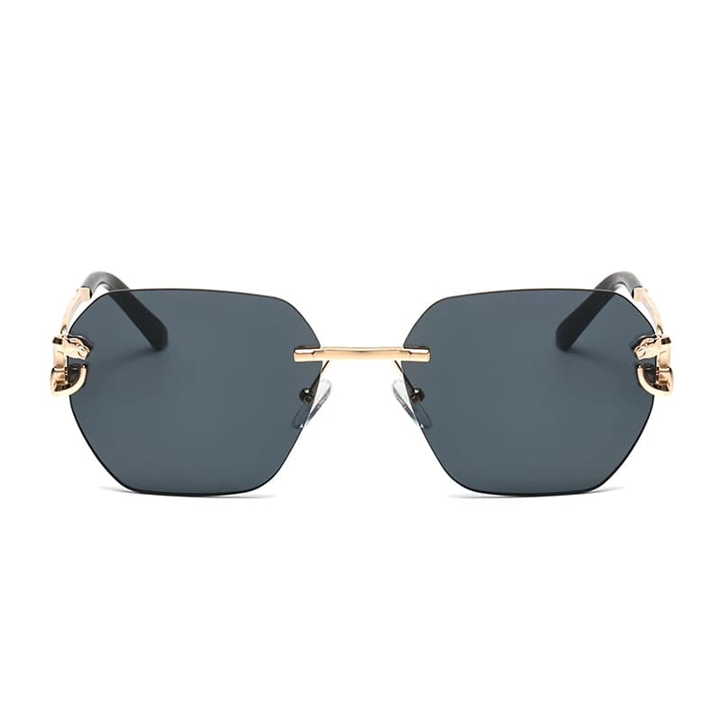 Lunettes de soleil irrégulières frameless léopard - Style unique pour pêche créative et personnalisée