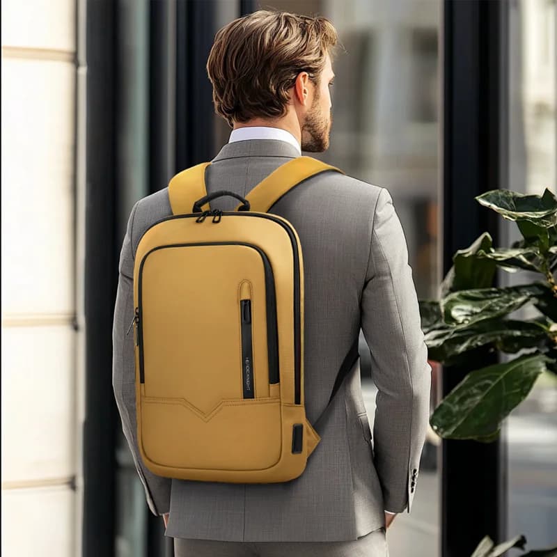 Sac à dos travail homme mince multifonction 15.6 pouces étanche voyage affaires casual