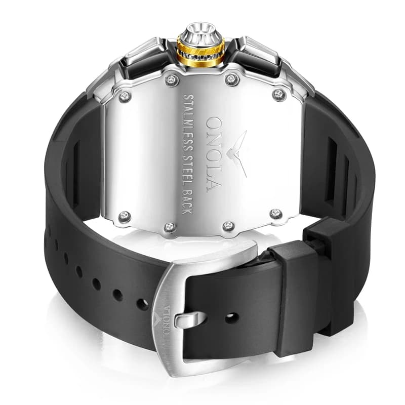 Montre homme ONOLA luxe sport étanche 5ATM lumineuse multifonction bracelet silicone pour pêche et quotidien