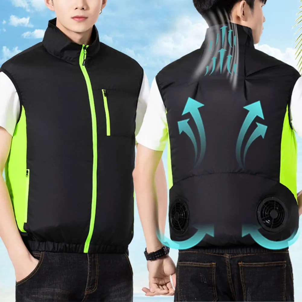 Veste rafraîchissante homme été avec ventilation USB pour pêche travail et sport extérieur