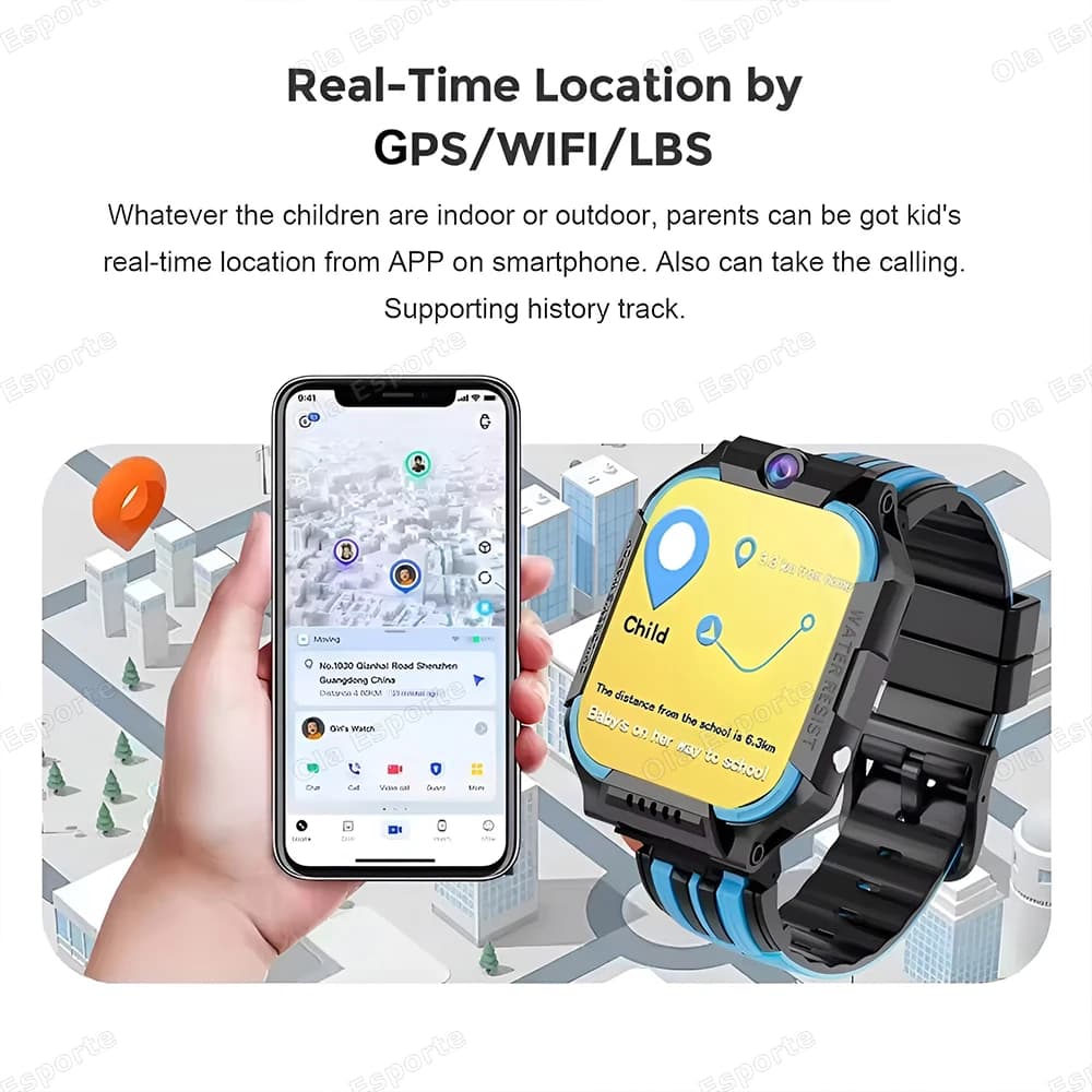 Montre enfant 5G smartwatch SOS GPS+BDS/GLONASS localisation appel caméra 1.83" WIFI étanche cadeau