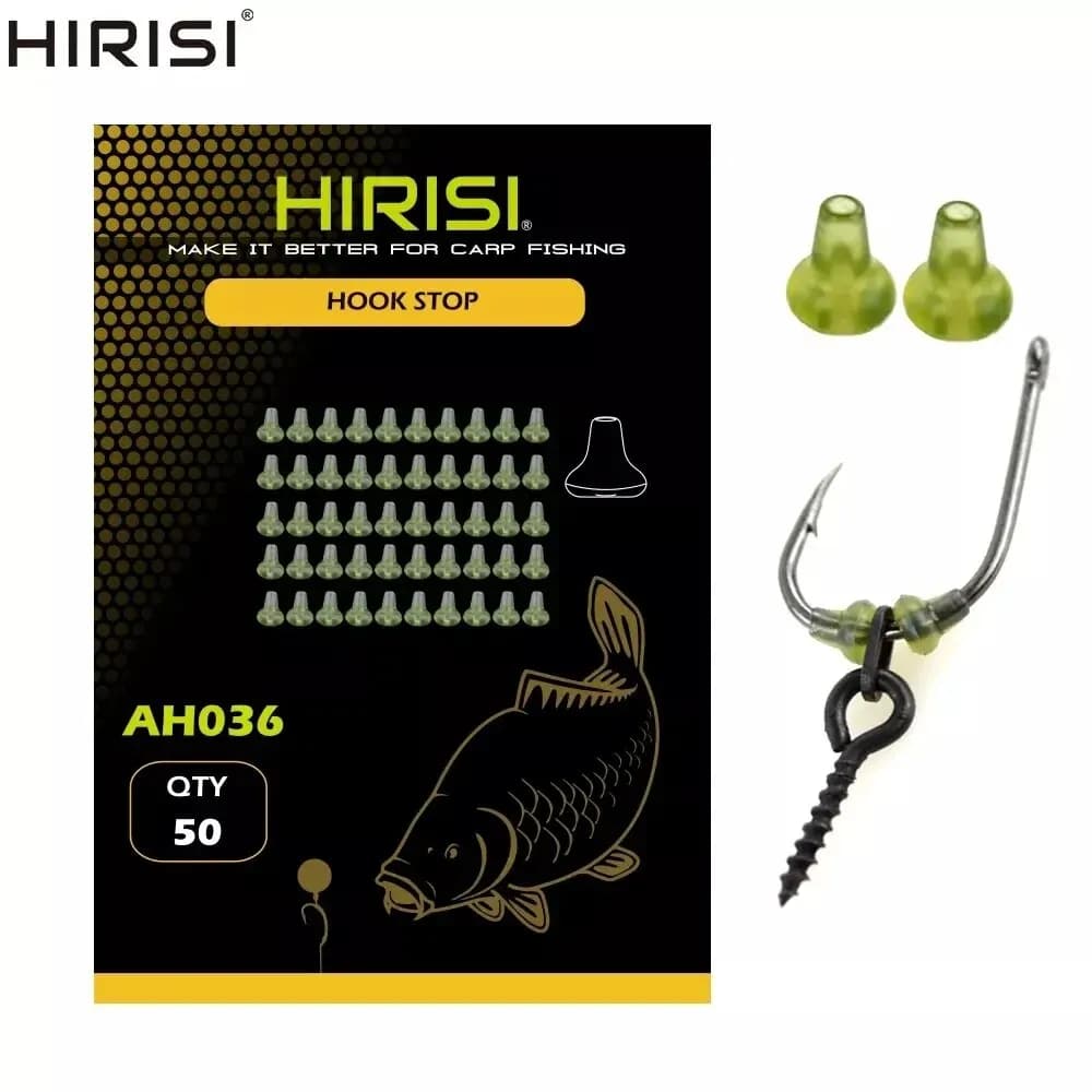 Hirisi 50 Pièces Accessoires Pêche Caoutchouc - Stoppeurs Hameçons Équipement Terminal Tackle AH036