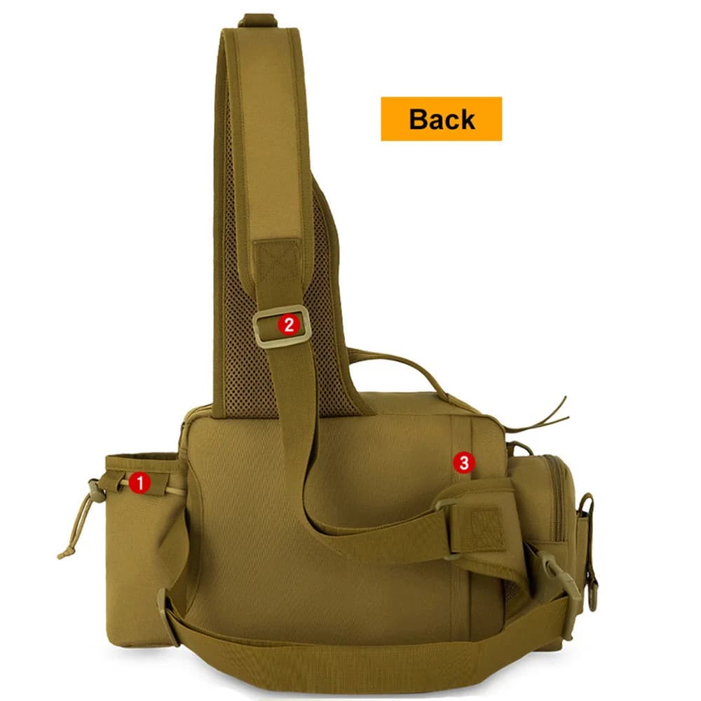 Grand sac à leurres étanche multifonction avec bandoulière pour cannes et accessoires de pêche
