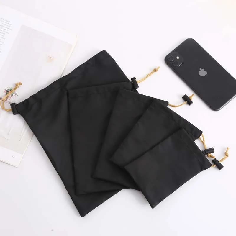 2 sacs étanches en cuir PU pour casque audio pêche avec cordon de serrage protection
