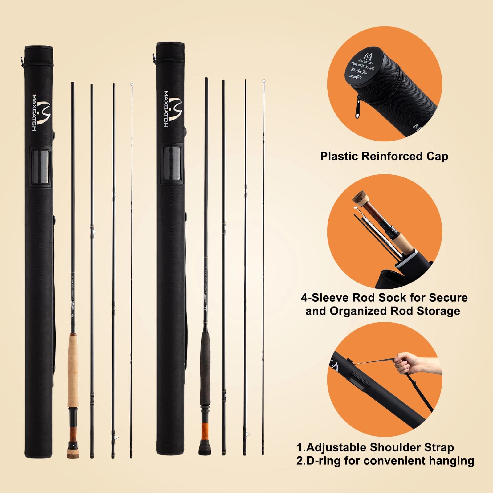 Canne compétition nymphage Maxcatch 10'0''/10'6'' 2/3WT pour pêche technique européenne