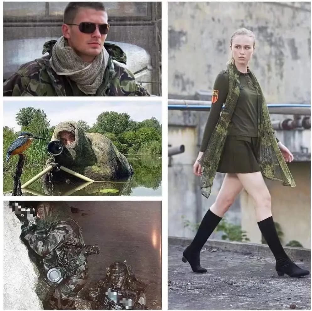 Filet camouflage tactique écharpe mesh guerre chasse photo sniper pêche discrète accessoire polyvalent