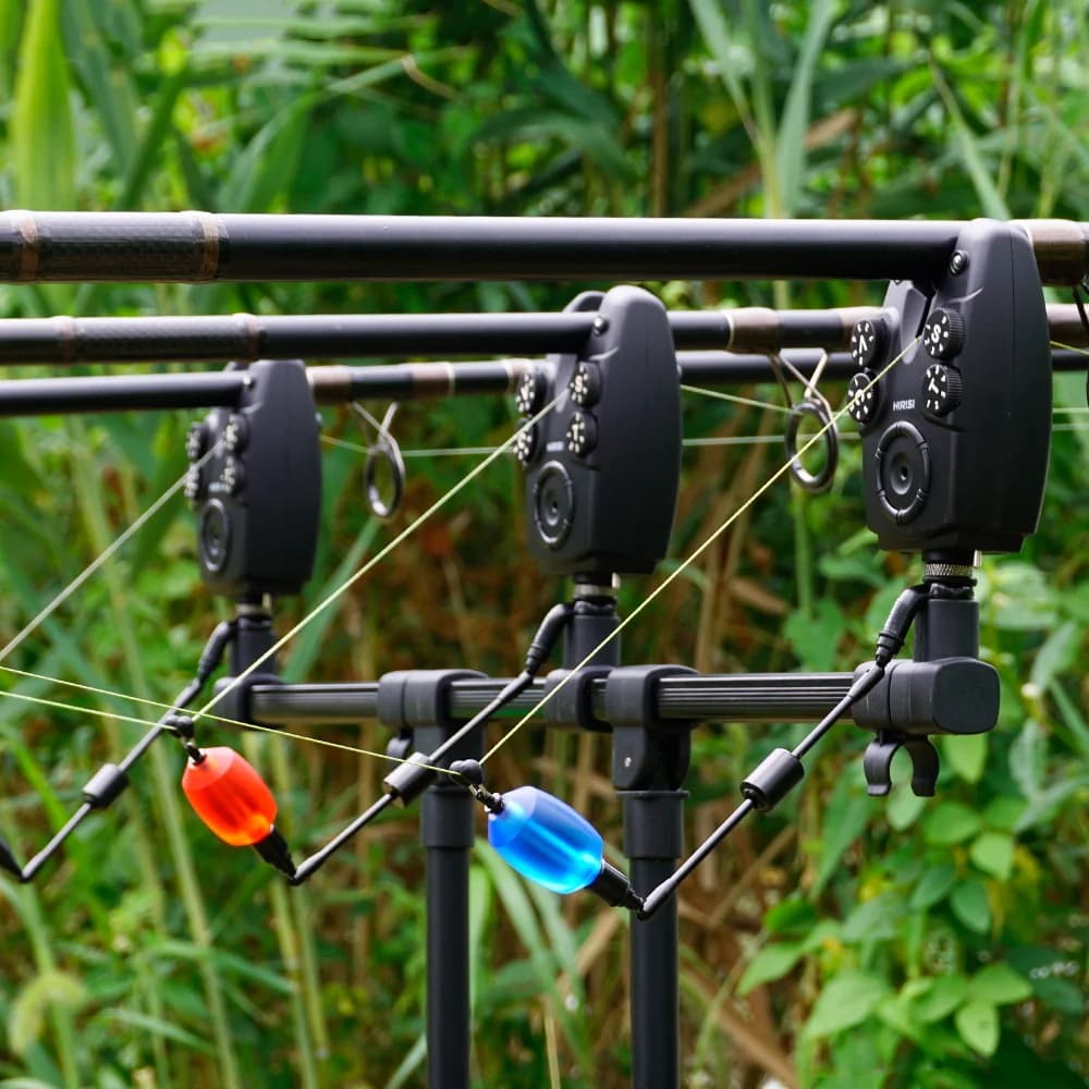 Set d'alarme sans fil anti-vol Hirisi pour pêche à la carpe 1+4 avec indicateur de touches