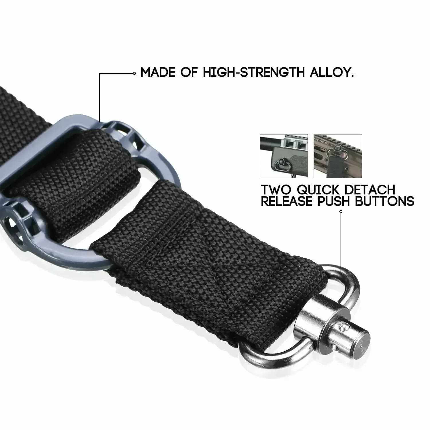 Bretelle de fusil tactique MS4 ajustable - Sangle polyvalente pour équipement de pêche