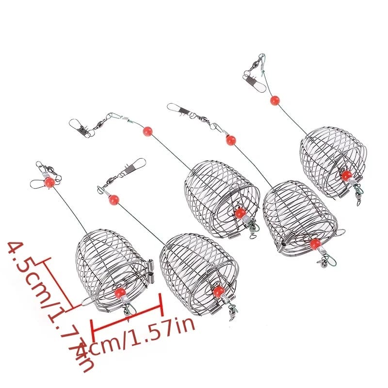 Cage à appâts en acier inoxydable 5 pièces pour amorçage et distribution précise des appâts en pêche