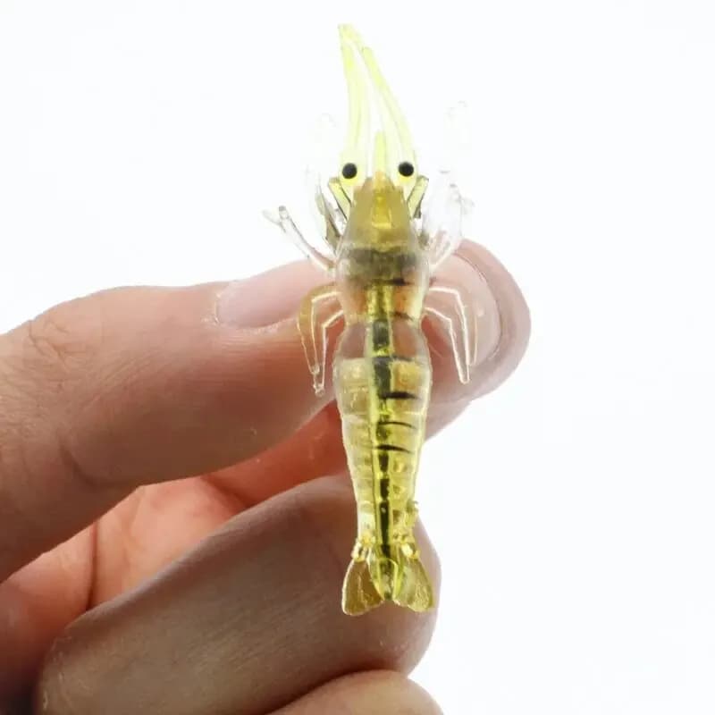 20PCS leurres souples crevette vers 1.3g 4cm pour pêche - appâts silicone crankbait sharp hameçon