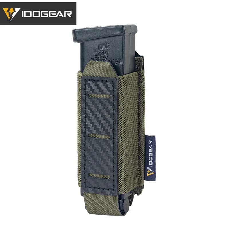 Poche chargeur IDOGEAR 9mm fibre carbone - Porte-magazine MOLLE pour équipement pêche tactique 3589