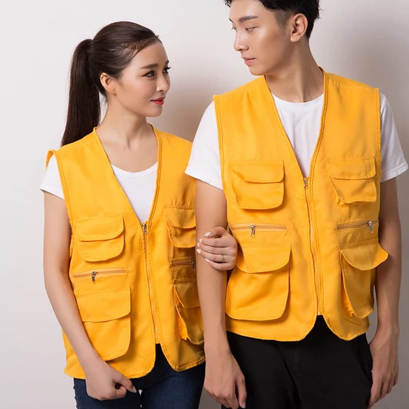 Gilet multi-poches sans manches homme - Veste pêche randonnée photo travail extérieur grande taille