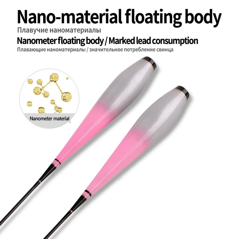 Kit pêche de nuit avec flotteurs lumineux nano, tubes, hameçons et repose-canne, sans pile CR425