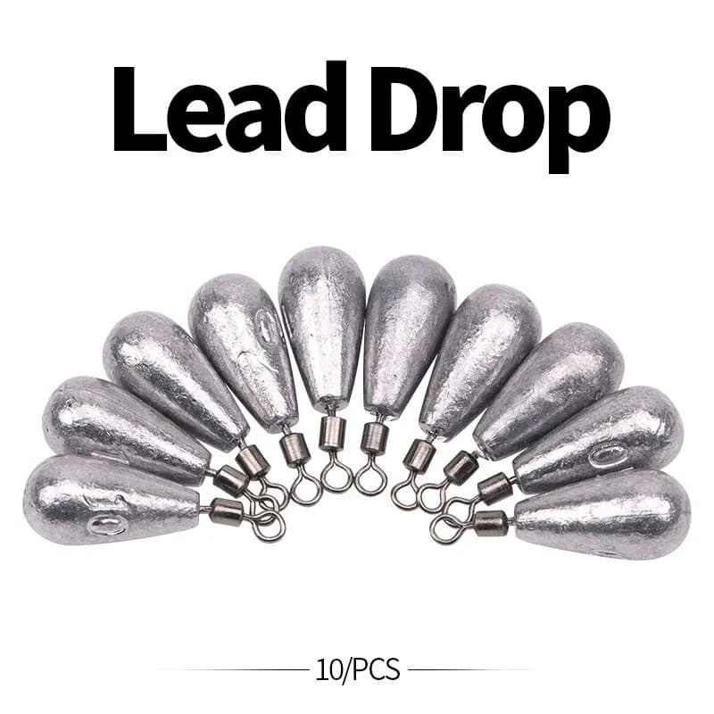 Plombs souples 10g pour pêche du bar, 10 pièces avec connecteur pour leurres et hameçons