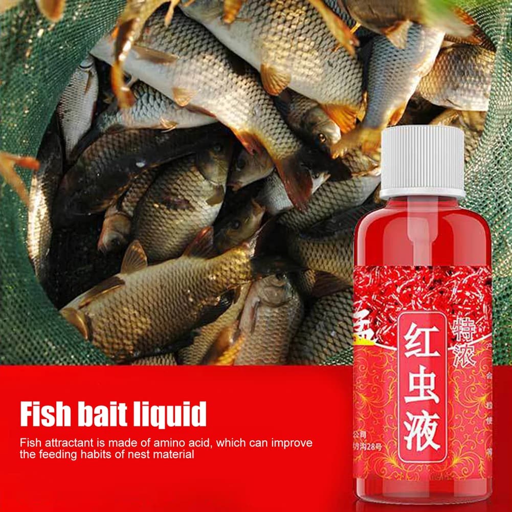 Attractant liquide vers de sang 60ml - Concentré puissant pour perche, silure et pêche à la carpe