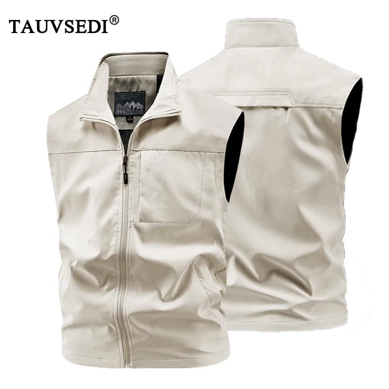 Gilet cargo sans manches pour pêche - Gilet tactique homme avec multiples poches pour pêche et outdoor