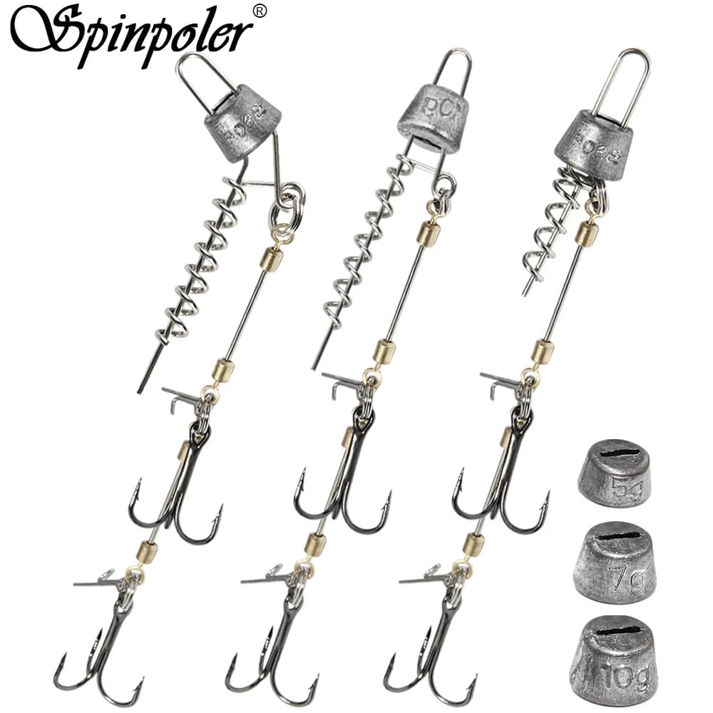 Spinpoler système multi-profondeur pour brochet - Rig stinger avec plombs 5g à 20g