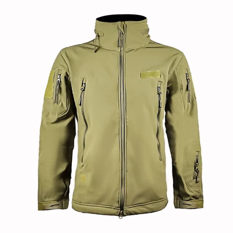 Veste tactique camouflage hiver col montant polaire épaisse imperméable pour pêche et outdoor