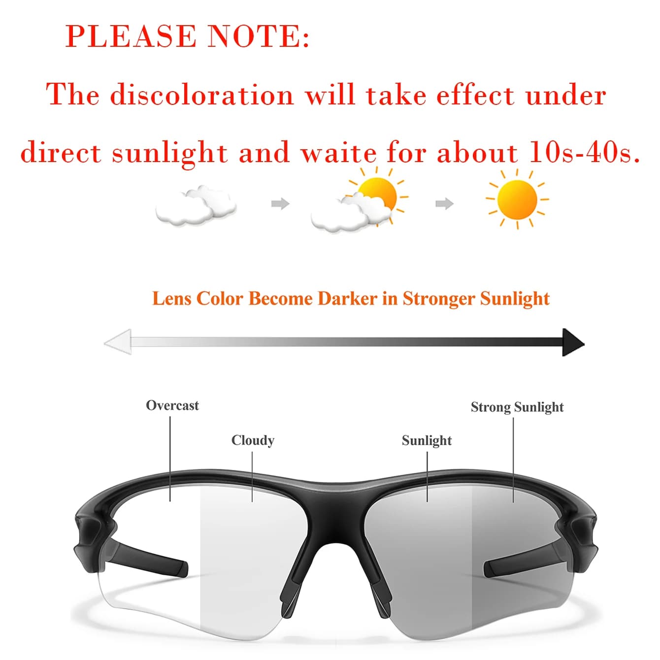Lunettes photochromiques pêche cyclisme sport extérieur unisexe protection UV400 vision optimale