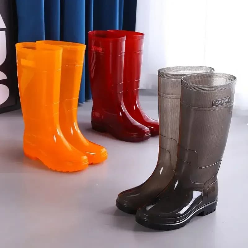Chaussures homme PVC imperméables anti-dérapant bottes pluie mocassins jardin résistant pêche 2025