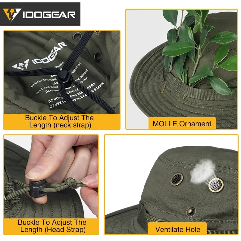 Casquette tactique IDOGEAR avec système MOLLE pour pêche et activités nautiques