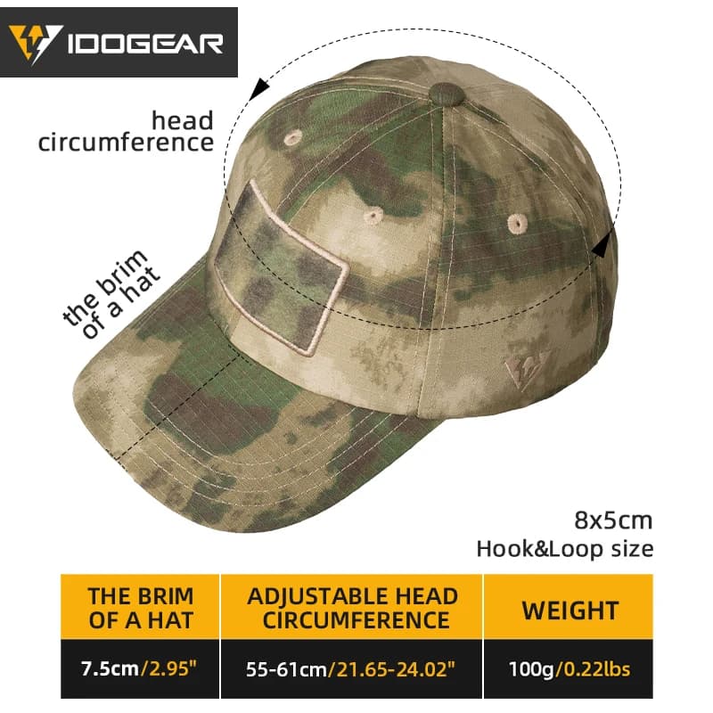 Casquette baseball tactique IDOGEAR mémoire bord séchage rapide imperméable anti-transpiration ajustable pêche