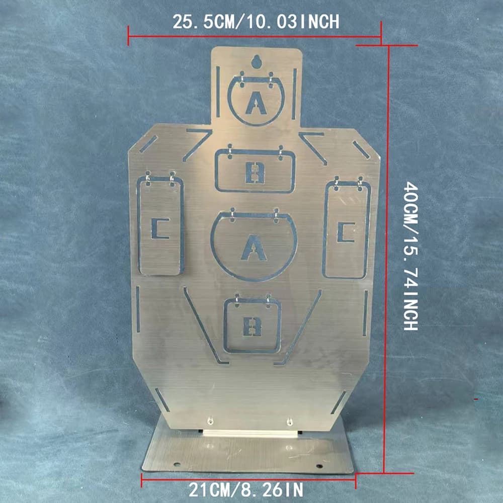 Cible IDPA en acier inoxydable brossé couleur originale pour entraînement au tir