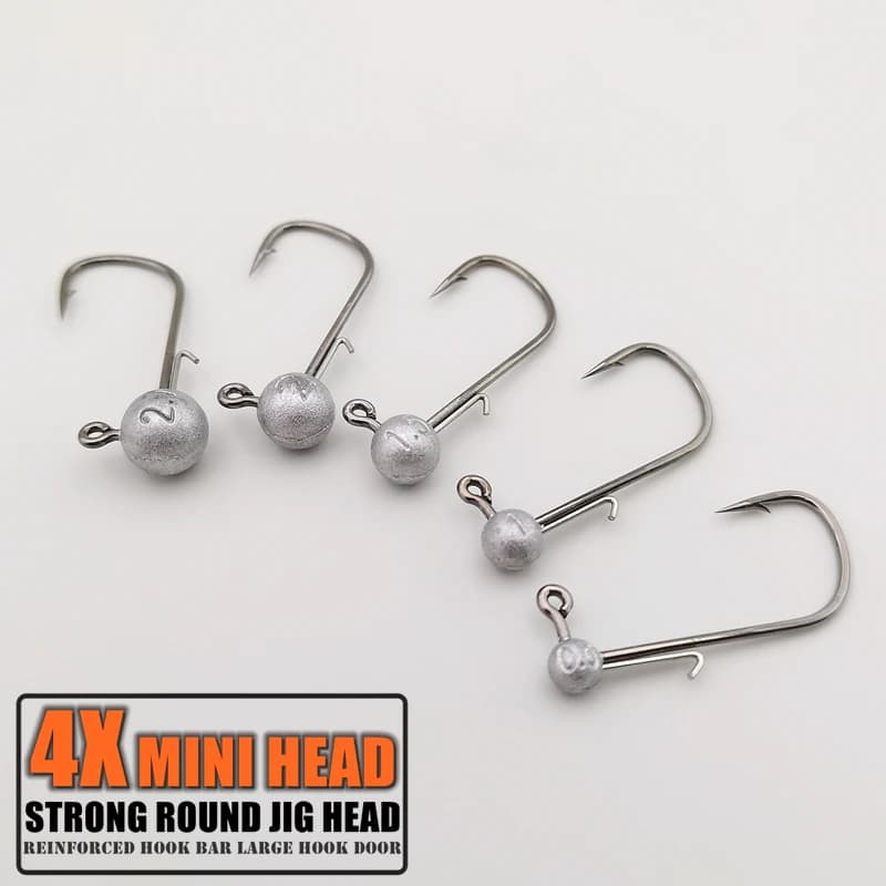 Têtes de Jig Ultra Légères 0.6g à 2.7g pour Leurre Souple, Hameçons Mini pour Pêche aux Leurres