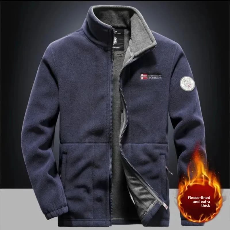 Veste pêche homme printemps automne - Coupe-vent cachemire chaud pour pêche en extérieur