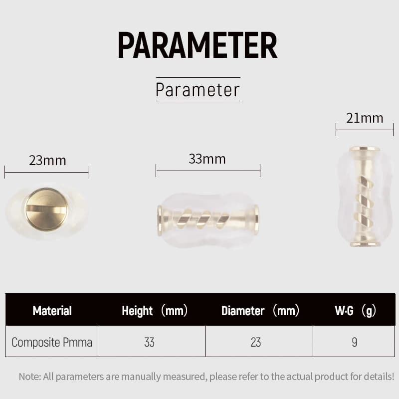 Poignée acrylique DEUKIO DIY pour modification moulinet spinning baitcasting accessoires personnalisation