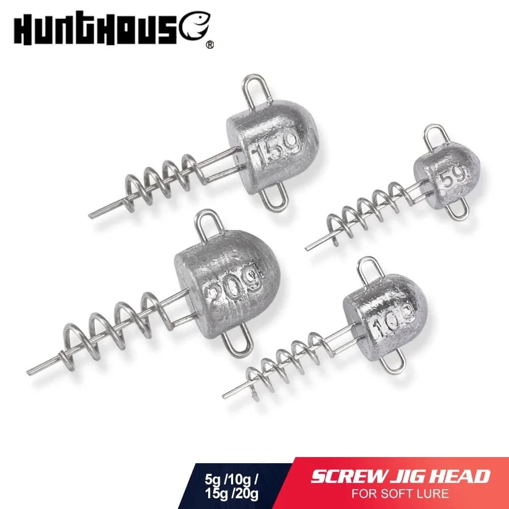 Hameçon plombé à vis Hunthouse pour leurres souples, têtes plombées 5g 10g 15g 20g pour le jigging