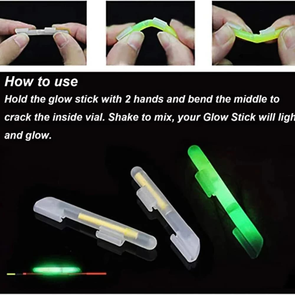20 lumineux clipables pour canne à pêche de nuit, indicateur de touche par induction avec flotteurs