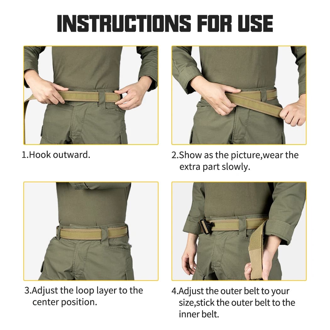 Ceinture intérieure tactique IDOGEAR 1.7" avec crochet liner pour ceinture de pêche professionnelle