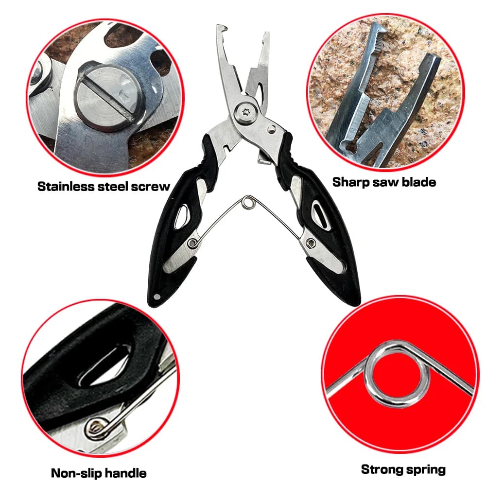 Pince à leurres multifonction en acier inoxydable 21/17 cm pour contrôle et décrochage du poisson