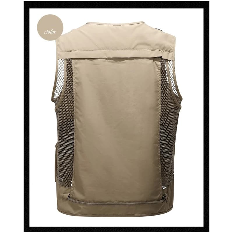 Veste sans manches légère et respirante pour la pêche avec multiples poches, taille plus 5XL