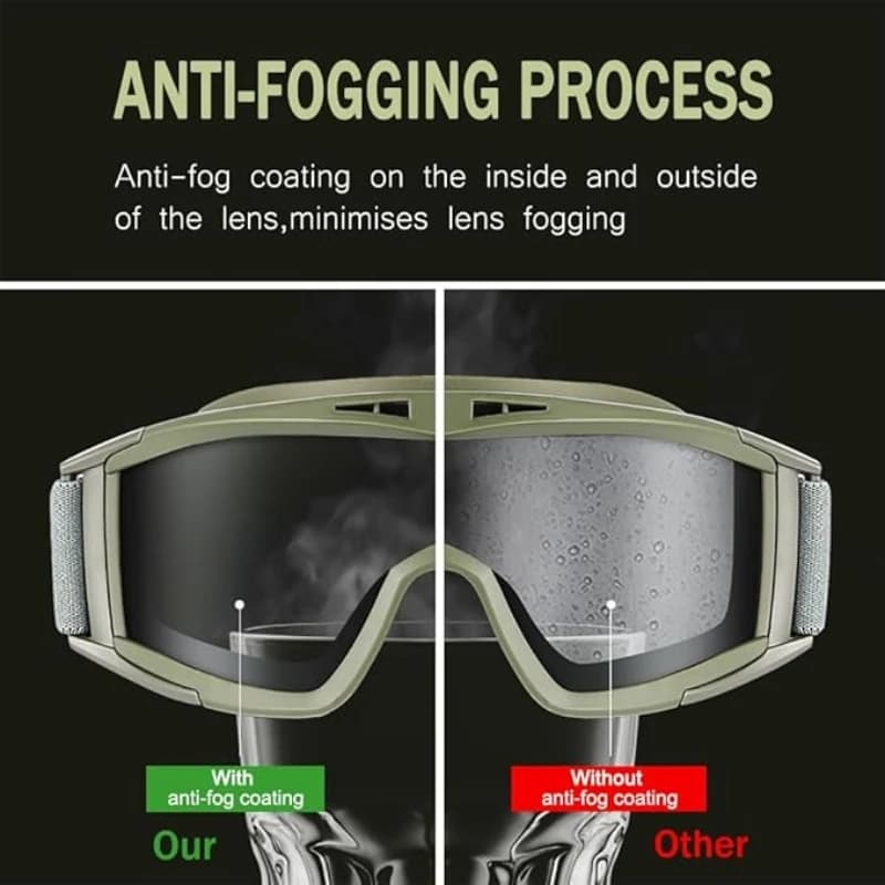 Lunettes tactiques militaire pêche - Protection vent et sable - Verres teintés airsoft paintball