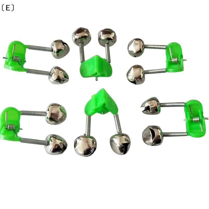 10 pièces alarmes de touche pour canne à pêche avec cloches et pinces ABS résistantes