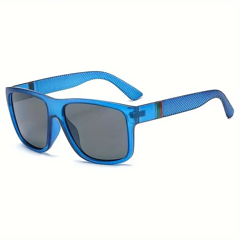Lunettes de soleil carrées polarisées noires unisexes - Style vintage sport UV400 pour hommes femmes