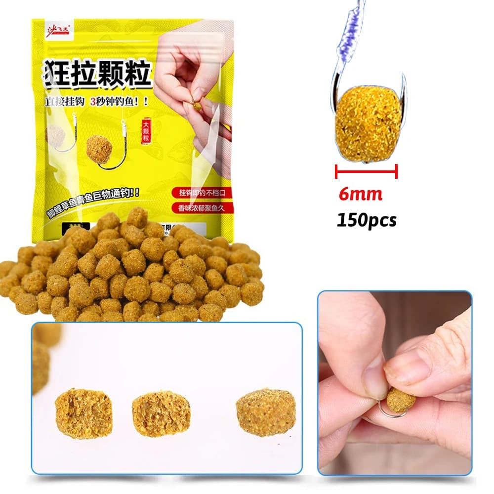Granulés attractifs nutritionnels saveur poisson pour pêche carpe, appât fibreux mordant
